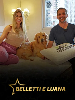 Belletti e Luana com colchão Keiko