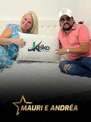 Mauri e Andréia com colchão Keiko